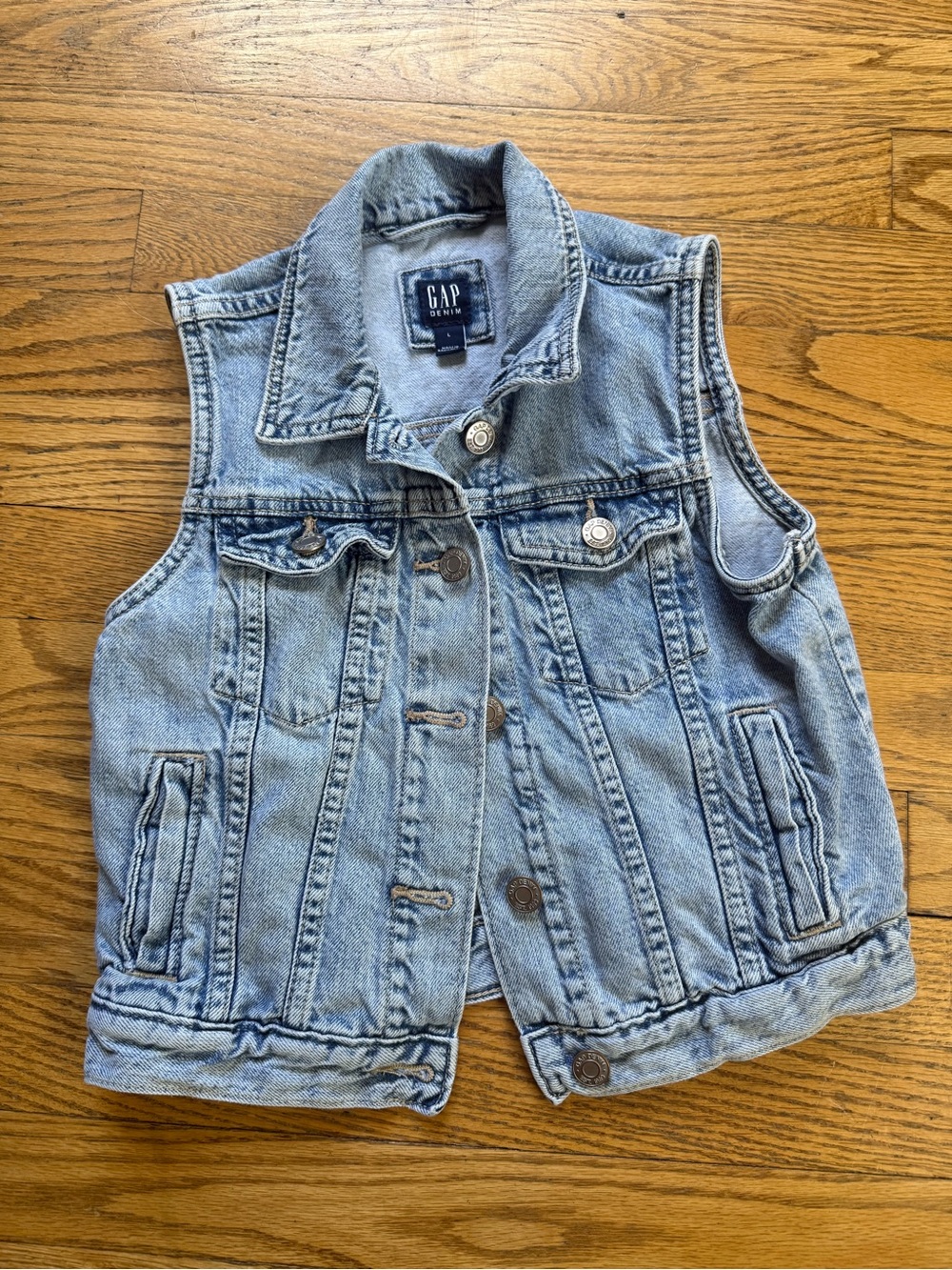 GAP Light Blue Denim Sleeveless Vest